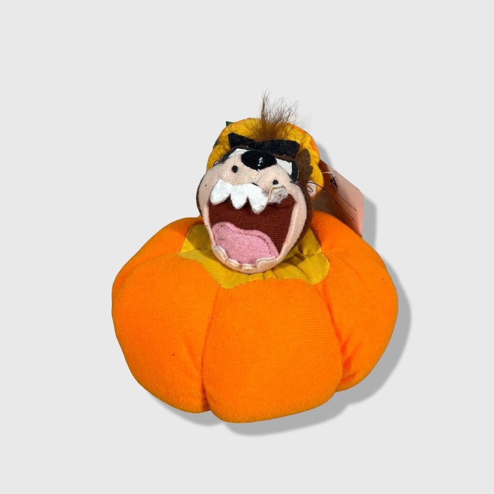 Looney Tunes Taz Pumpkin Plush Toy Unisex Small Orange Halloween 90s Cartooncore